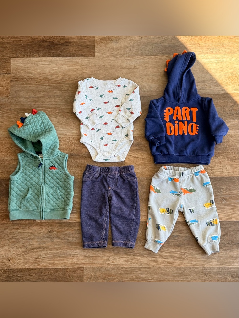 CARTERS | Dino Outfit Bundle | Hoodie | Vest | Joggers | Baby Set